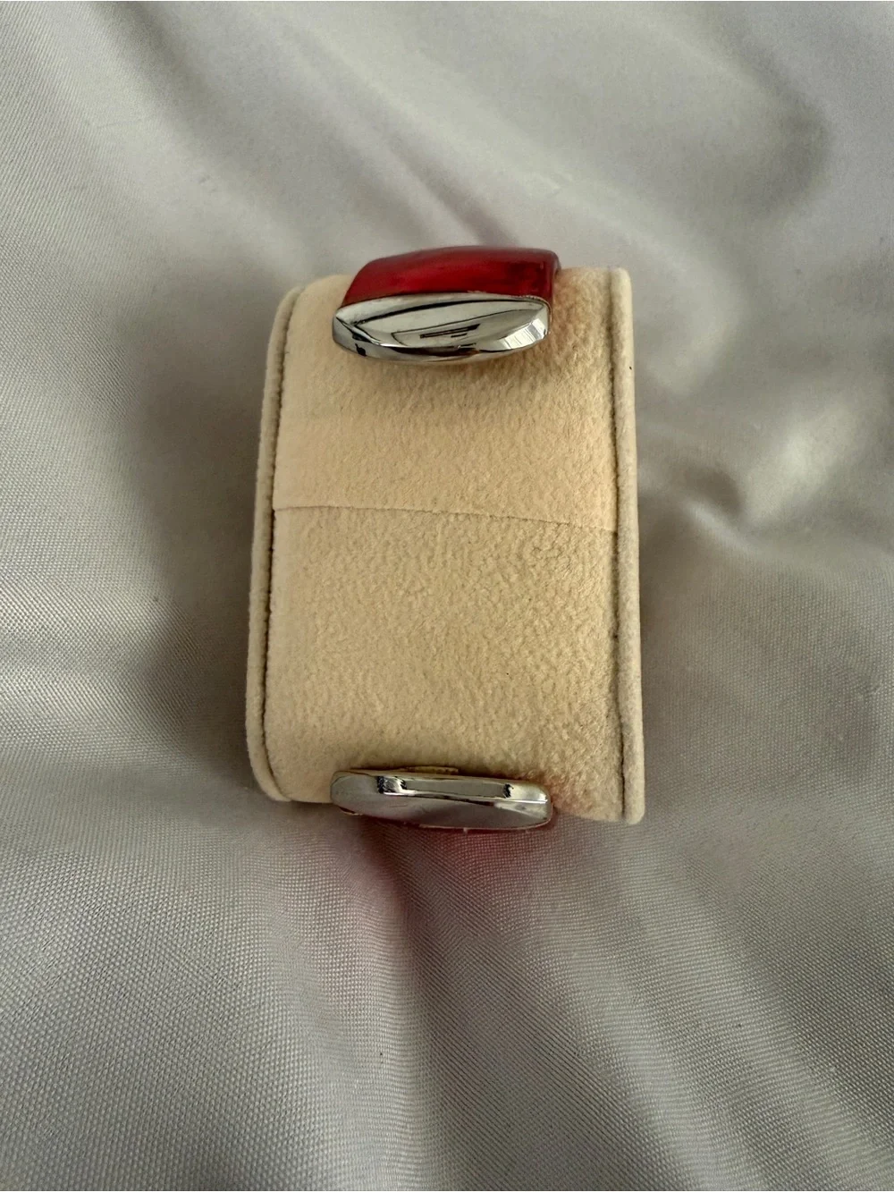 Geneva Red Crystal Square-Face Fashion Watch